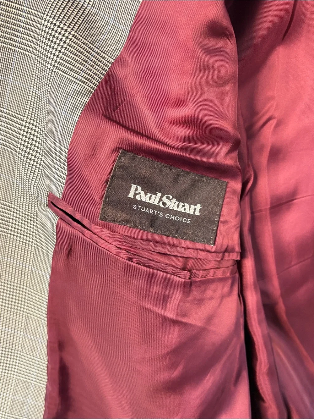 Paul Stuart Stuart’s Choice Gray Glen Plaid Super 120s Wool Blazer 44L